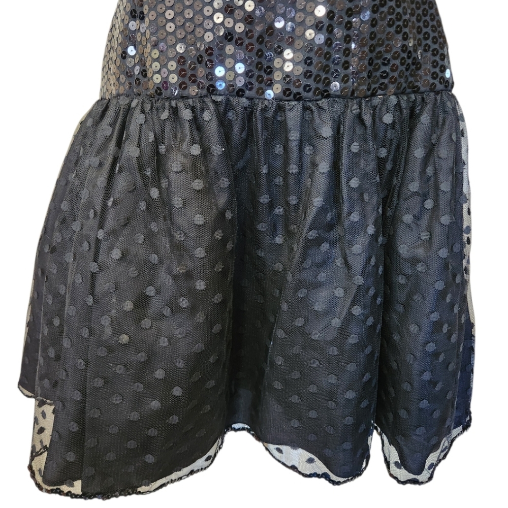 MORTON MYLES- Vintage 1980s Strapless Sequined Mini Dress - M - Picture 7 of 14
